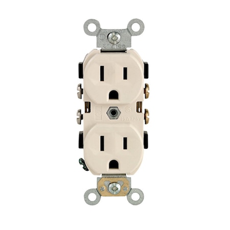 Leviton Straight Blade Receptacle, 5-15R, 15 A, 125V AC, Self-Grounded CBR15-00T